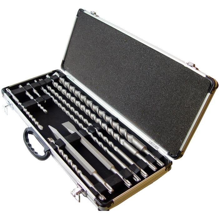 Bor- og meiselsett SDS-Plus, 10 deler